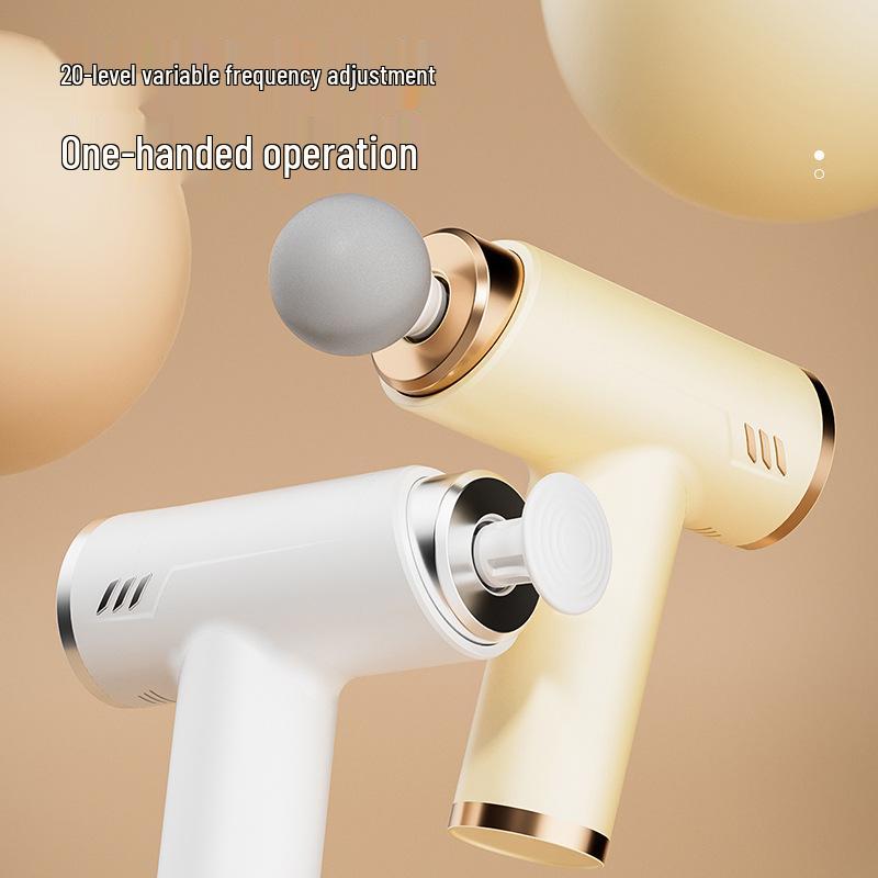 Multi-function Digital Massage Gun: 20-Speed Adjustable Fascia Gun for Muscle Relief and Fatigue Recovery. Yellow