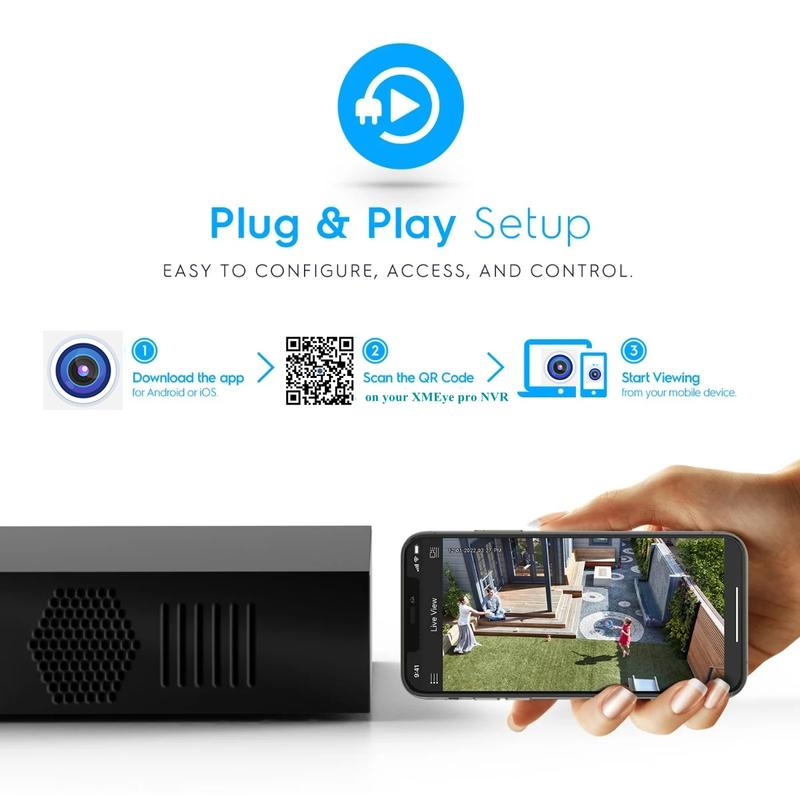 XM 8MP H.265 CCTV NVR 10CH For 2MP 5MP 4K IP Camera Support Human Face Detection Video DVR Recorder Security System XMEYE