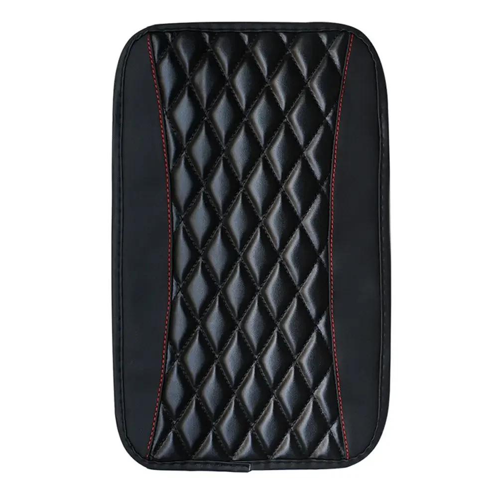 PU Leather Car Armrest Cover Mat with Ethnic Style Print Waterproof Non-Slip Storage Box Pad Auto Interior Styling Amagi
