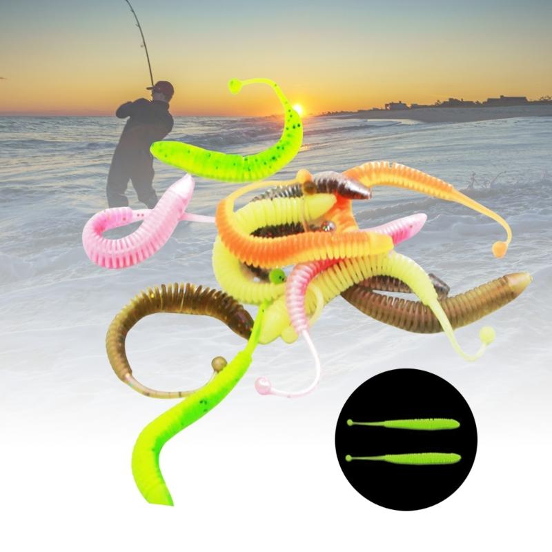 30Pcs Fishing Lures 4.8/6/8cm Artificial Worm Baits for Trout Fishing Swimbaits Soft Lures Tail Baits Fishing Tackle