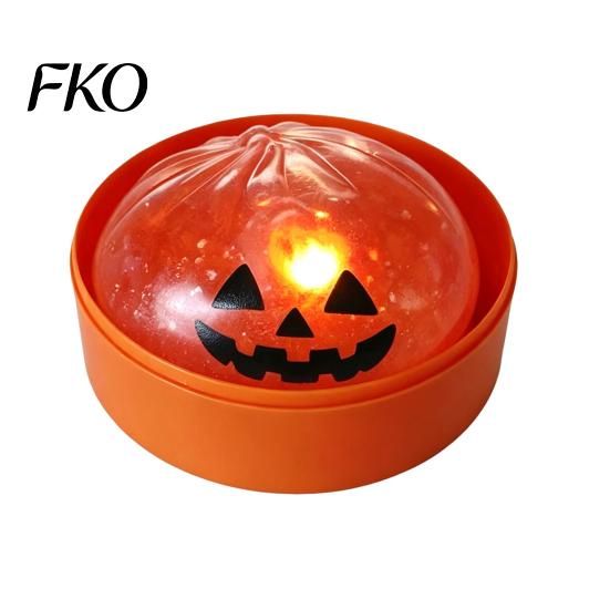 Sensory Fidget Toys Halloween Glitter Dumpling Squeeze Toy, Spooky Ghost Pumpkin with Steamer, Cute Travel Fidgets for Kids Slow Rising Bun