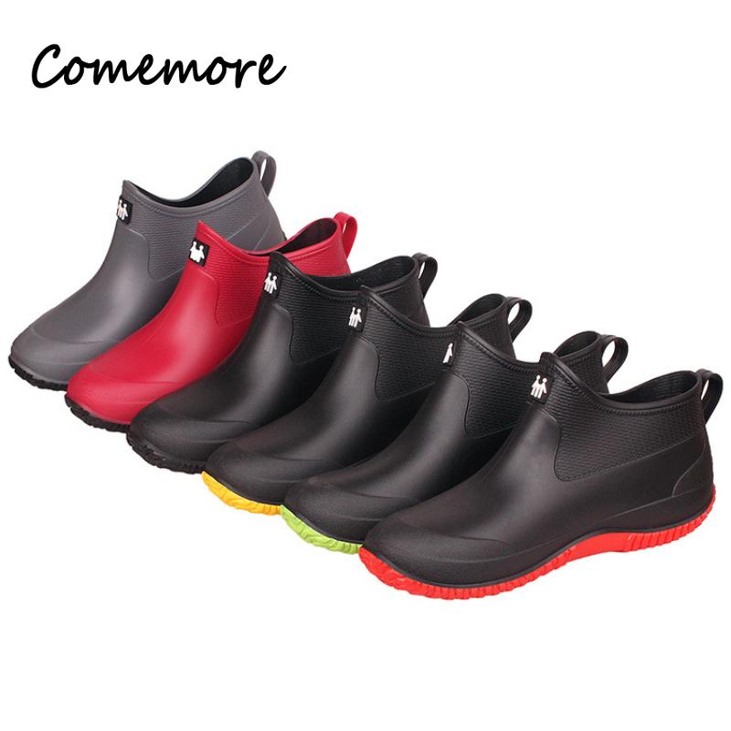 Fashion Women Winter Rubber Boots Water Shoes PVC Men's Fashion Rain Shoe Autumn Warm Kitchen Work Galoshes Large Size 44 45