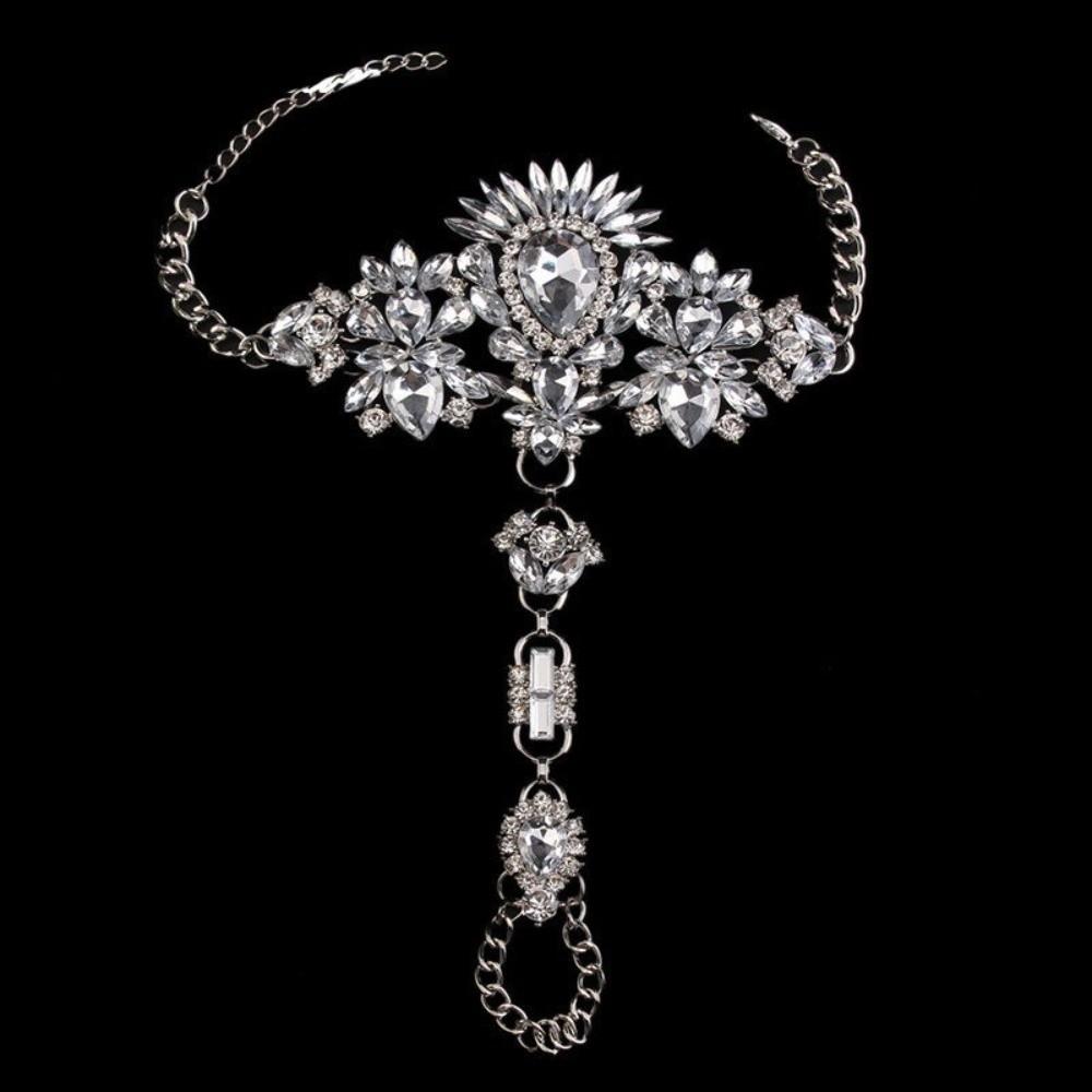 Sparkling Crystal Rhinestone Foot Chain Multi-layer Barefoot Chain Toe Ring Anklet Summer Wear