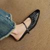 Fashion 2025 New Summer Women Mules Genuine Leather Shoes for Women Pointed Toe Low Heel Shoes Cover Toe Slingback Slippers Modern