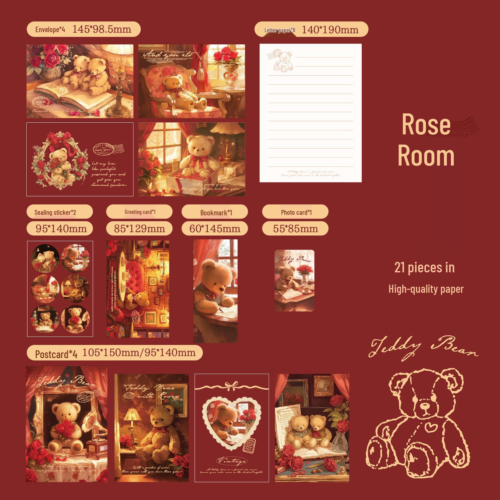

Mr. Paper Bear Romantic House Collection: Cartoon Letter Pad & High-Value Greeting Card Envelopes