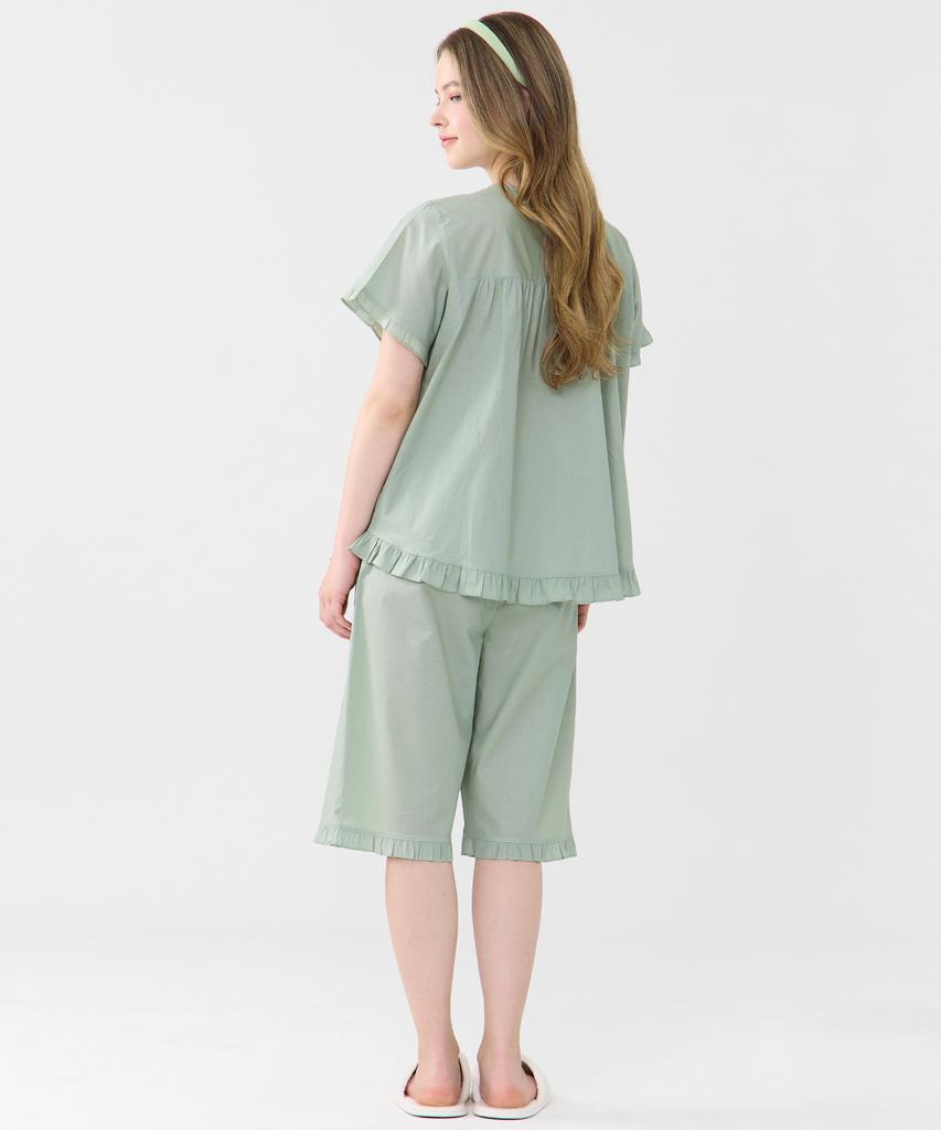 Meipeullawo Classic Mint Short Sleeve Pure Cotton Women'S Plus Size Pajama Set