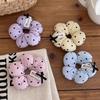 Elastic Hair Band Heart-Printed Hair Rope New Flower Scrunchies  For Kids Girls