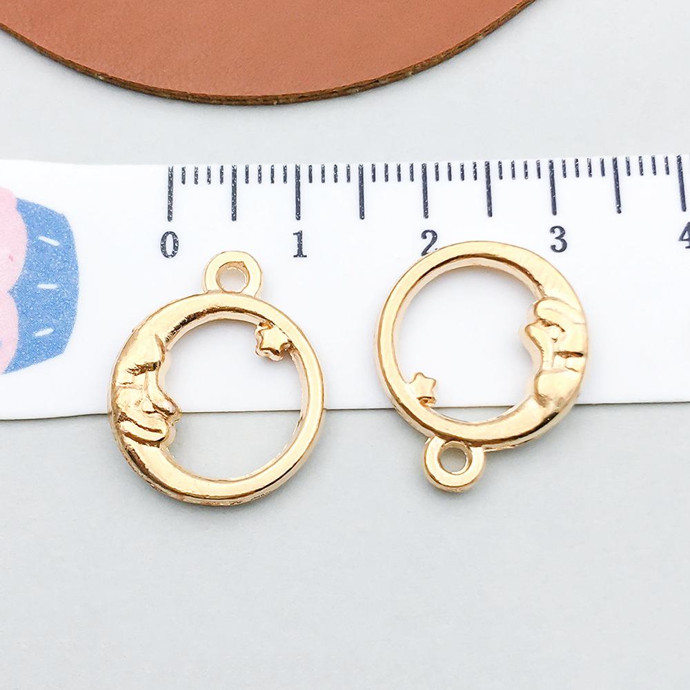 100-Piece Five-Color Alloy Sun, Moon, and Star Pendant Charms for DIY Jewelry