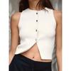 Za2024 Summer New Product Women's Clothes Fashion All-Match Slim Looking Single-Breasted Sleeveless Plain Stitch Short Top 5536027