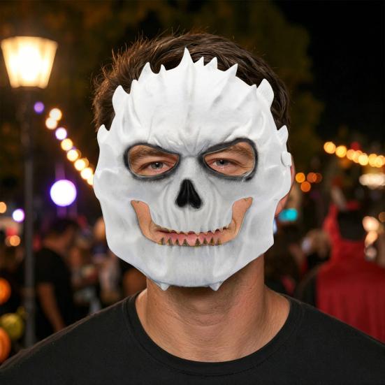 Masque Crâne Horreur Masque Mousse Halloween, Visage Complet Effrayant Respirant Mascarade pour Adulte, Accessoires Fête Costume Cosplay Sinistre