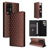 Cubic Grid Texture Flip Leather Phone Case