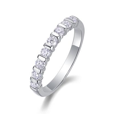 S925 Silver Missing Resonance Ring Female Luxury Inlaid Moissanite Closed Ring
