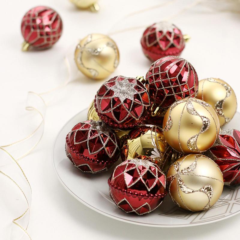 Christmas Decoration Ball Festive 16 Pieces Classic Hangable Decor Christmas Ornaments Set For Holiday Home Festival Gathering