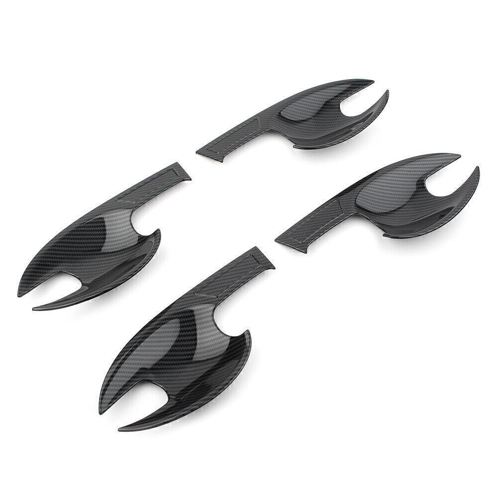 For Mazda CX-5 cx5 2017-21 Carbon Fiber pattern Outside Door Bowl Cover Trim 4p