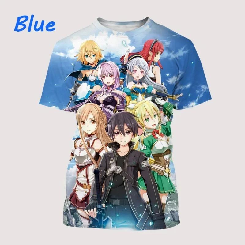 Summer Anime SAO T-Shirt Sword Art Online 3D Printed T-Shirt Harajuku Unisex Casual T-Shirt
