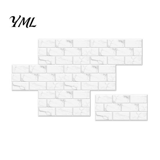 PVC Surface Protection Film 6Pcs Marble Pattern Peel And Stick Backsplash, Waterproof Brick Wall Panels, Self Adhesive Durable Cover Tile, Faux Stone