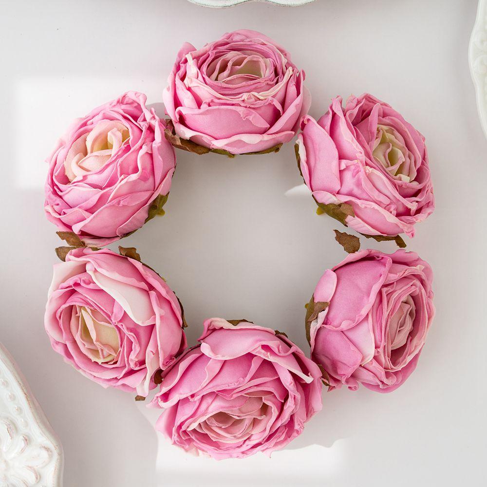 Sztuczny Kwiat Przypalane Krawędzie Róża Ślubny Bukiet Dekoracja Dom Ogród Zewnętrzny Festiwal Party Wieniec DIY Ins Prezent Scrapbook