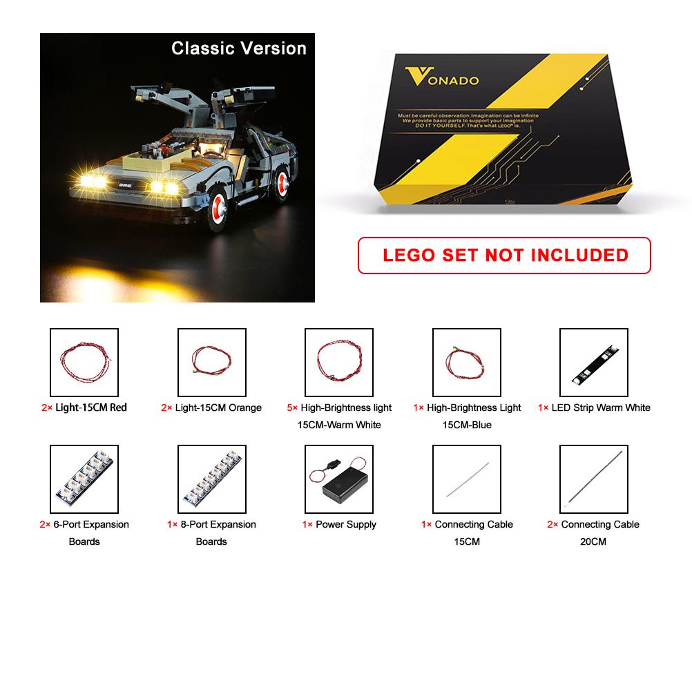 

LED Light Set For Creator 10300 Back to the Future Time Machine Racing Car Building Blocks Toy Only Lighting Kit Not Model Only LED Light