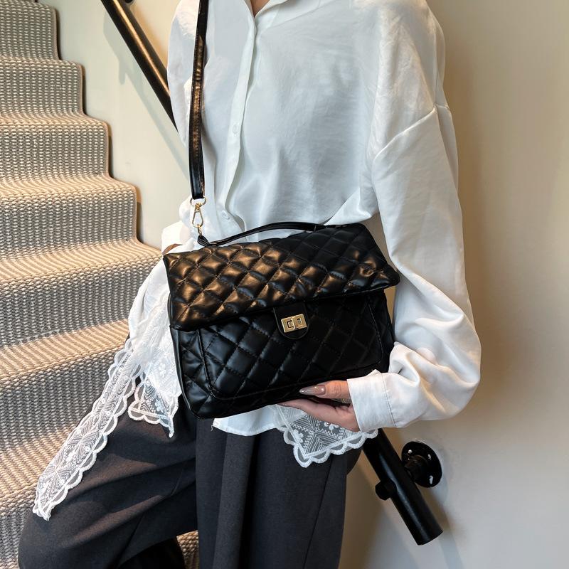 Rhombus Chain Bag Women's Large Capacity 2025 New Fashion Autumn and Winter Shoulder Messenger Bag Versatile Texture Shoulder Back