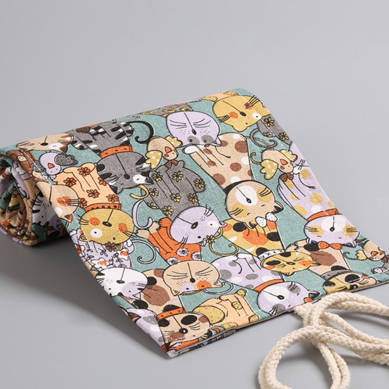 12/24/36/48/72 Löcher Leinwand Bleistift Wrap Rolle Große Kapazität Stift Tasche Beutel Kosmetik Pinsel Lagerung