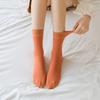 2025 Women's Korean Style Mid-Calf Cotton Socks - Fashionable Candy Colors, Versatile for Spring/Summer