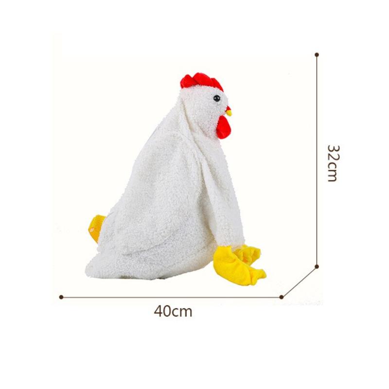 Borsa a forma di gallina con cerniera Borsa a tracolla per donna Borsa alla moda in pile morbido Borsa di peluche a forma di gallina Borsa a tracolla