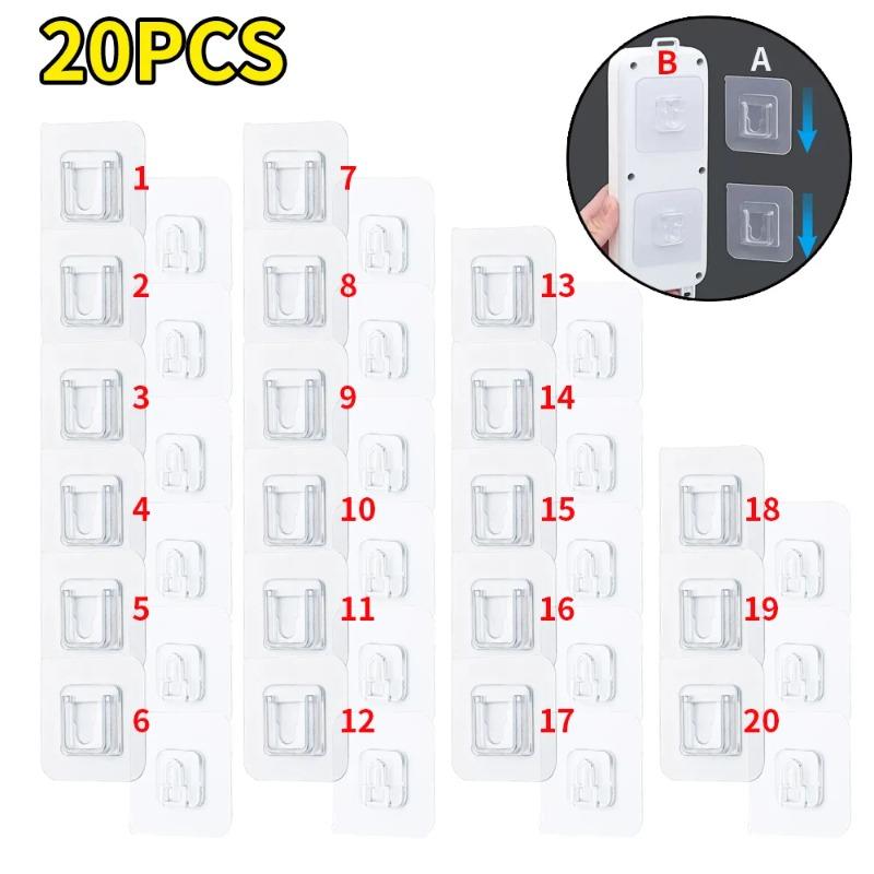 50PCS/30PCS/20PCS/10PCS/5PCS - Non Drilling Adhesive Hook Multifunctional Auxiliary Hook Suitable for Glass Windows, Home Kitc