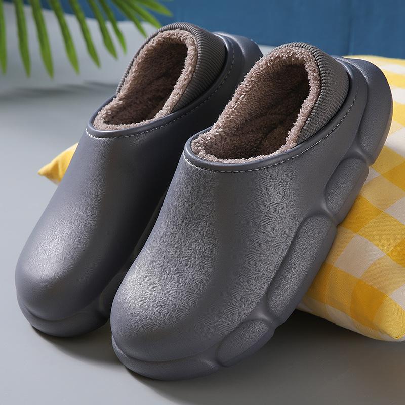 

Men S Slippers Home Plush Slipper Female Winter Warm Slippers Women Thick Bottom Waterproof Shoes Men Indoor Non-Slip Footwear