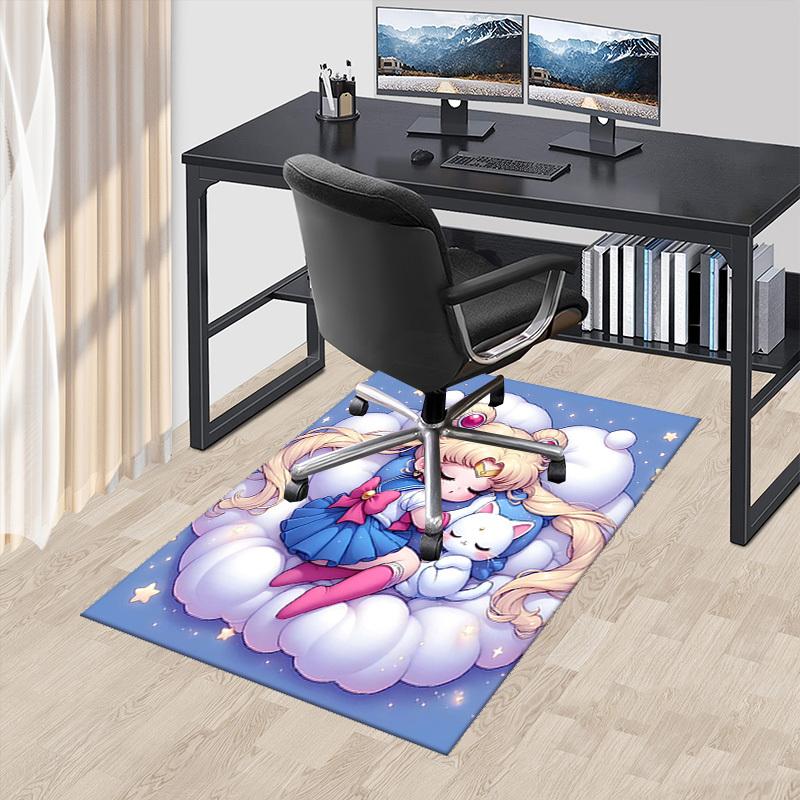 

1pc Sailor Moon Anime Cartoon Design Chair Mat Non Slip Carpet for Office, Home Decor, Living Room, Bedroom 60cm by 90cm
