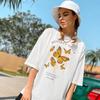 Top Femme T-Shirt Harajuku Oversized T-Shirt Casual Women Butterfly Printing Ullzang 90S Styles Graphic Tshirt Ladies Clothes