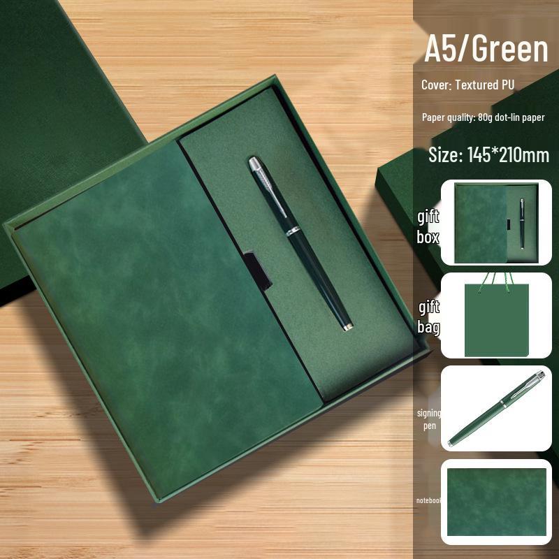 High-End Soft Leather Business Notebook with Magnetic Buckle and Custom Logo - Ideal Gift Set