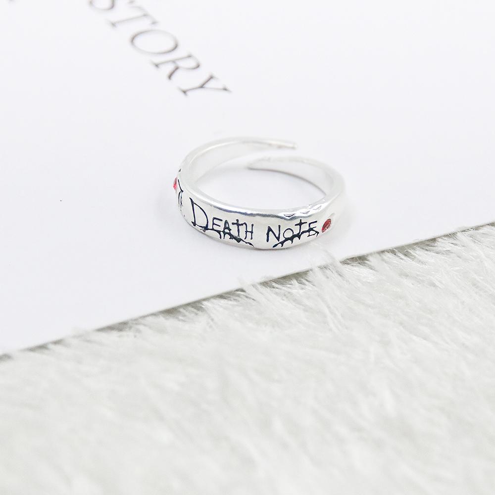 Death Note Anime Ring Yagami Light Alloy Cosplay Prop for Women Men Adjustable Ring Jewelry Gift Accessory