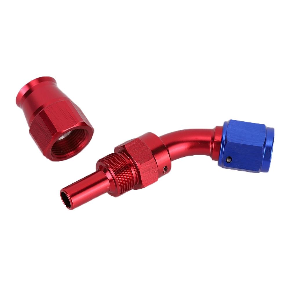 AN6 Hose End Fitting Swivel Cooling Oil Fuel Adaptor for Teflon45 Degrees