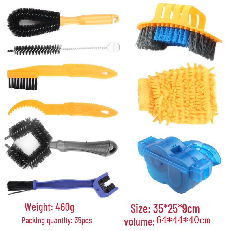Portable Mountain Bike Chain Cleaner & Maintenance Brush Kit