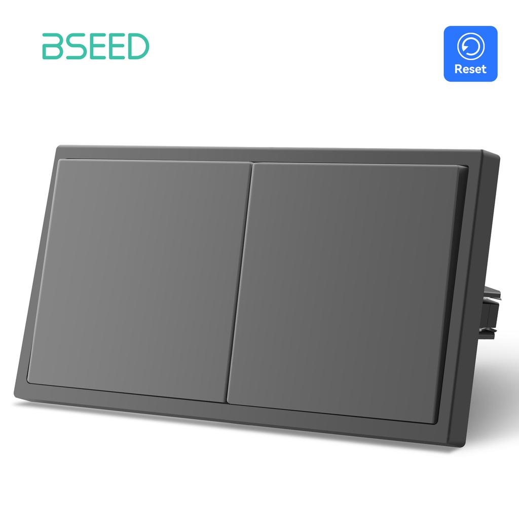 BSEED Single 1/2Gang Mechanical Light Switch Double Reset Wall Switch Bounce Buttons 1Way Plastic Matte Frames EU Standard