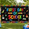 Bunte Erstklässler-Kulisse Zurück in die Schule Klassenzimmer-Dekoration Große Größe Willkommen im Kindergarten Banner Dekoration für