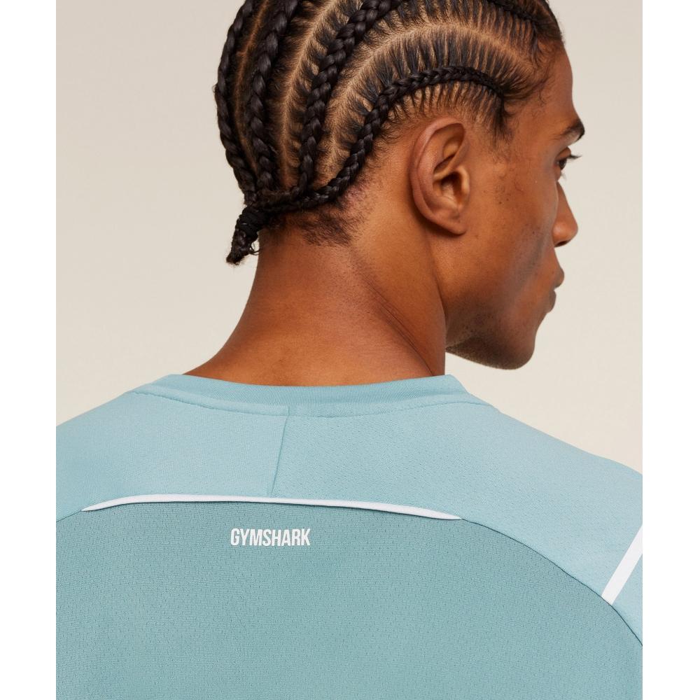 Gymshark Arrival ConTrasT T shirT Flow Blue    sTorm Blue A4c4o Ud75