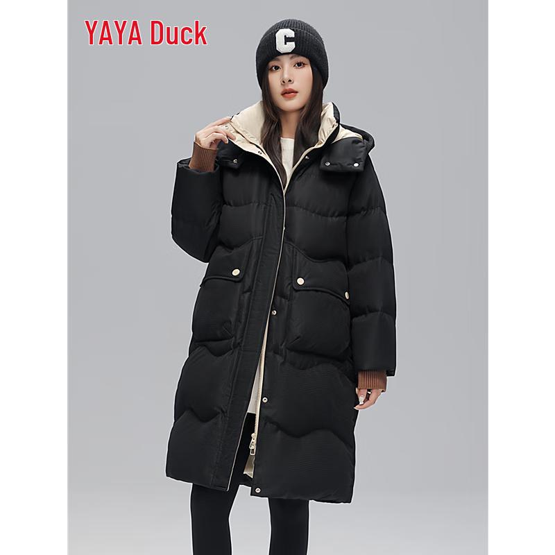 YAYA Women's Long Thickened Casual Duck Down Jacket YE3B600692H