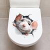 Funny Mouse Toilet Sticker, Self-Adhesive Removable No Trace Decal for Bathroom Decoration