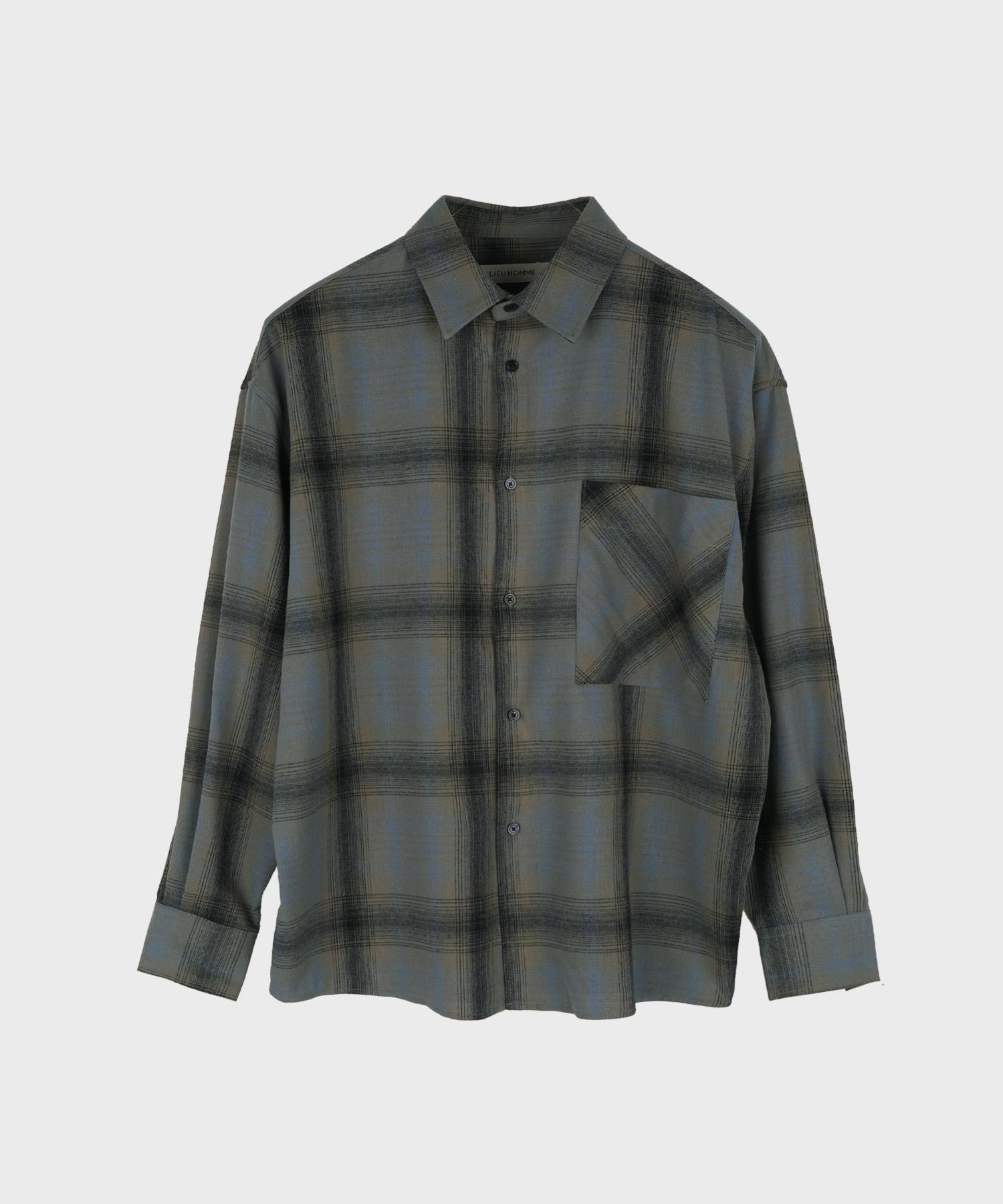 Riu Homme Flannel Check Shirt_Khaki Khaki/M Size