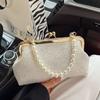 New Chinese Style Pearl Beaded Shell Women's Fashion Versatile Silk Light Luxury Chain Strap Crossbody Bag