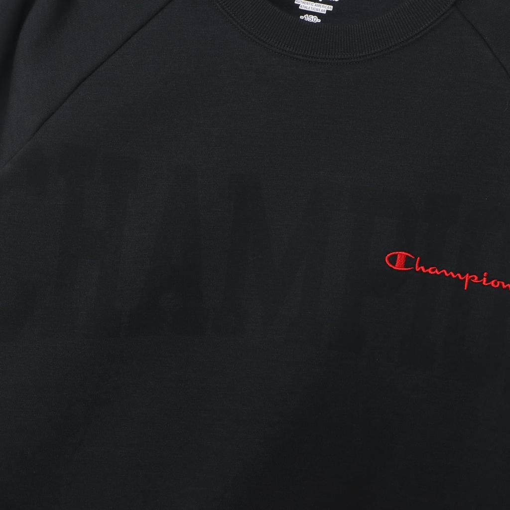 Champion Long Sleeve TECH Relax Fit USA Graphic Logo Crew Neck Kids' WEAVE(R) Sweatshirt, Stretch, Quick-Drying, Cotton, Embroidery, Water-Based