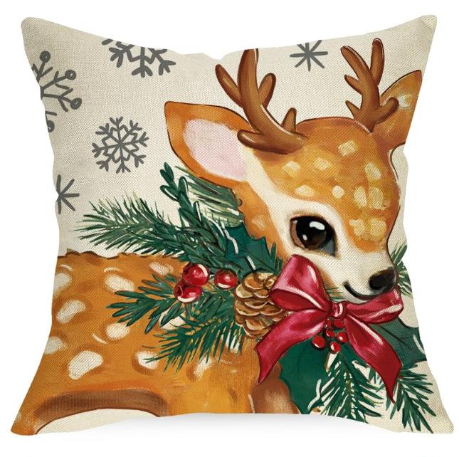 

New Christmas Pillow Cover Cute Elk Squirrel Creative Letters Premium Lamp Luxury Pillow Cover Premium Durable 45 * 45Cm