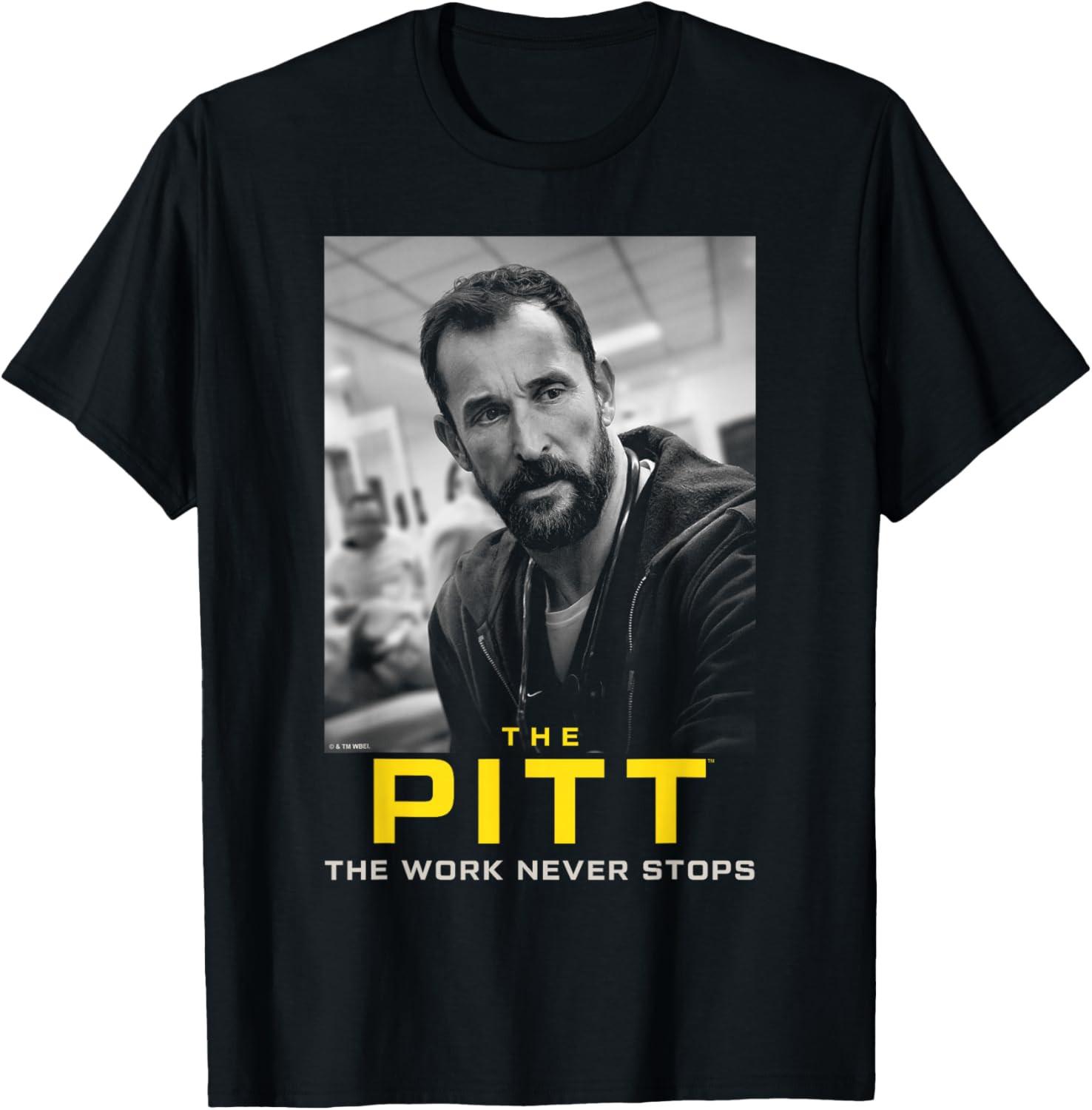 The Work Never Stops Dr Robby Black & White Poster Unisex T-Shirt M