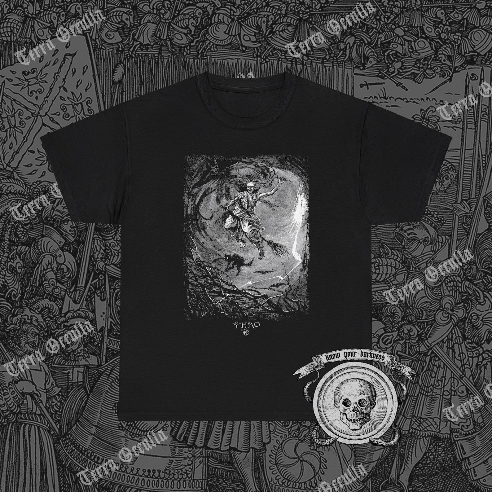 Ye Hag Shirt, Witch Flying on Broom, The Witch, Witches Sabbath, Witchcraft M