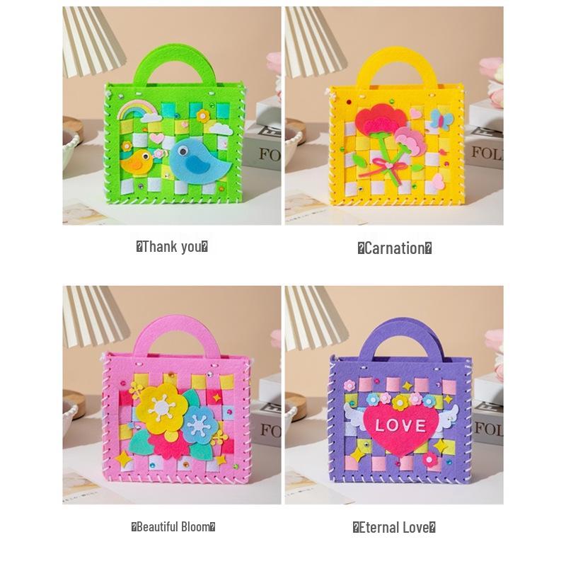 Mother's Day Bouquet Handbag DIY Sewing Kit – Fun Non-woven Fabric Gift for Kids To Make for Mom