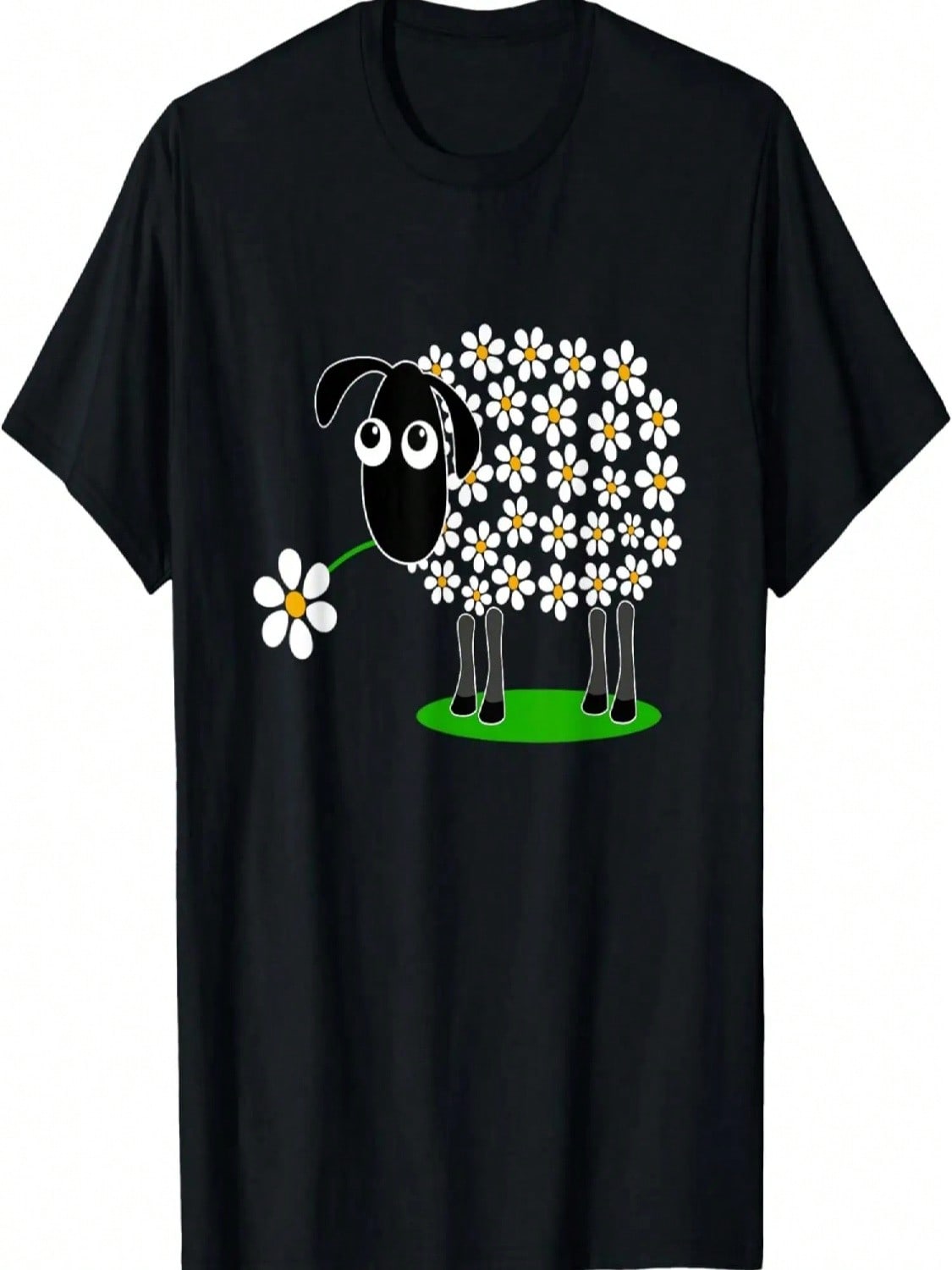 Cute Sheep With Flower Wool T-Shirt For Girls And Mum T-Shirt S разноцветный