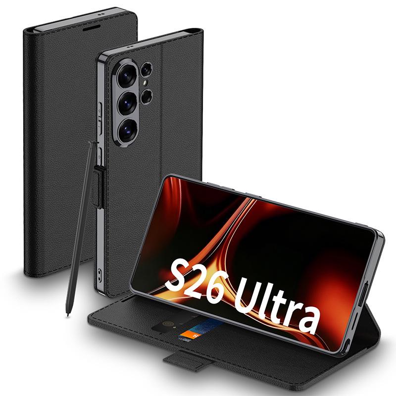 Samsung S26 Ultra Leather Wallet Case with Card Holder - Protective and Stylish