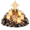 Flameless Christmas Table Decor, Warm Shimmering Candlelight Centerpiece for Holiday Party and Home