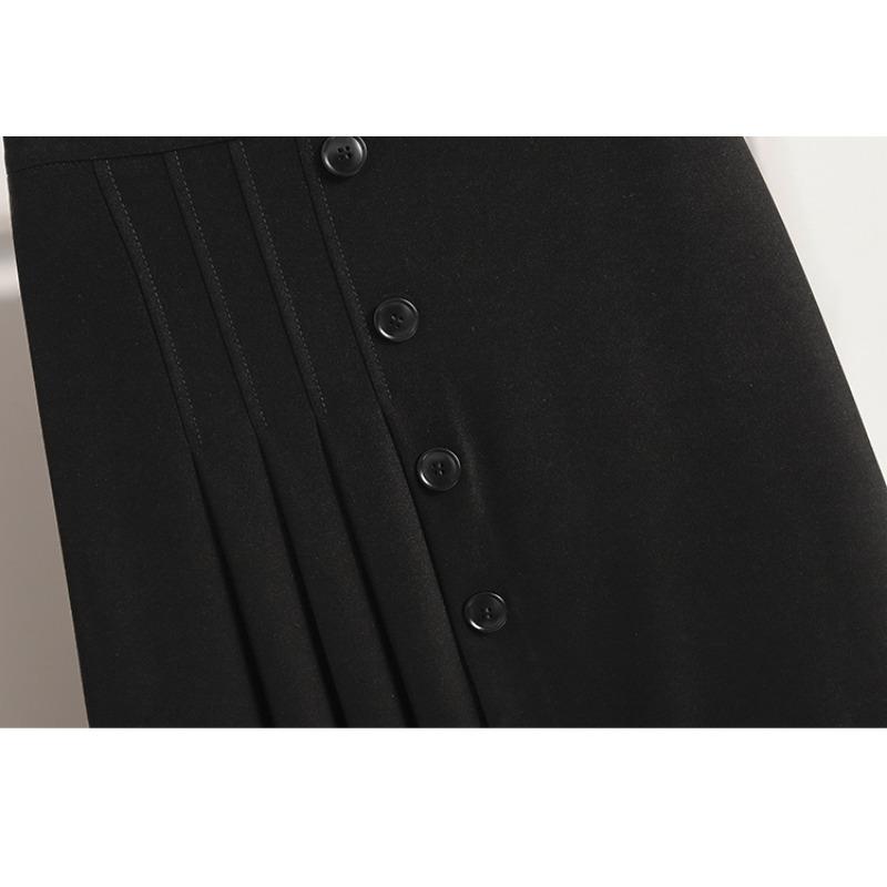 DIMANAF 2025 Plus Size Summer Elastic Skirts Casual Women Loose A-Line Skirt Pleated High Waist Fashion Vintage Maxi